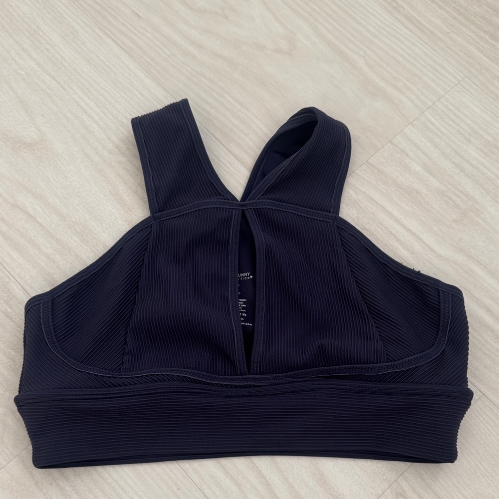 BuffBunny Navy Ribbed Sports Bra